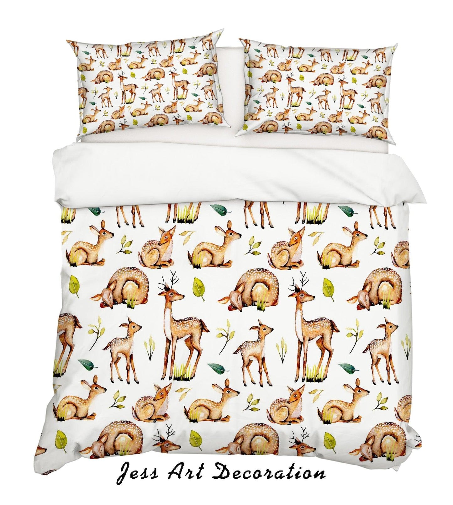 3D Cartoon Deer Quilt Cover Set Bedding Set Pillowcases 143