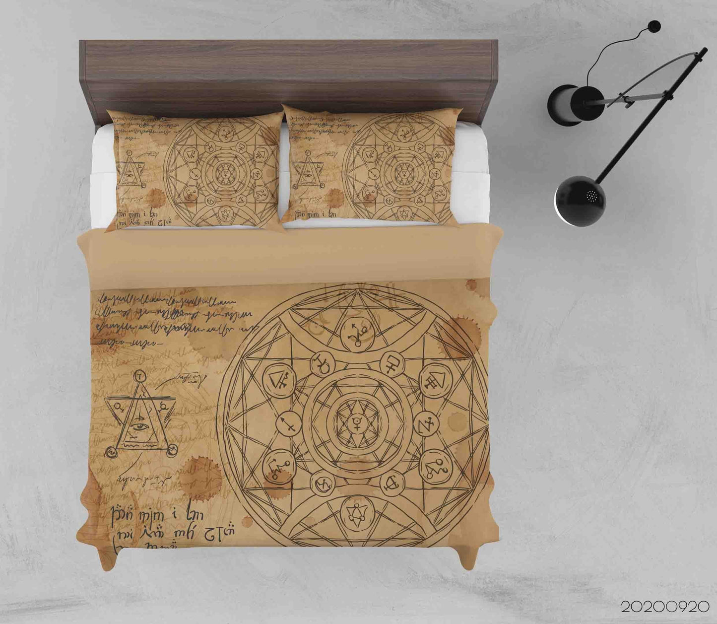 3D Alchemy Moon Sun Compass Quilt Cover Set Bedding Set Duvet Cover Pillowcases WJ 9227