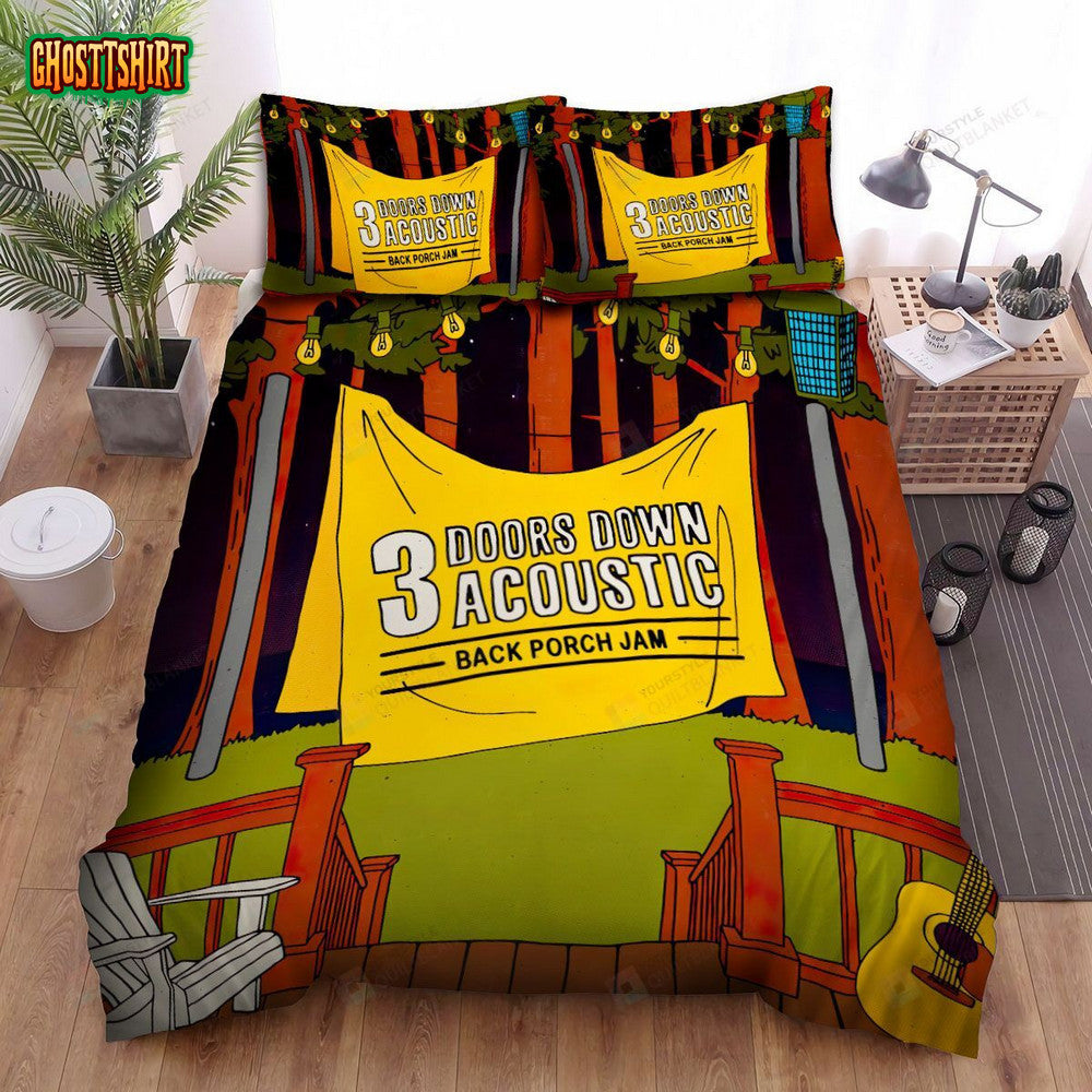 3 Doors Down Album Acoustic Back Porch Jam Bed Sheets Spread Comforter Duvet Cover Bedding Set
