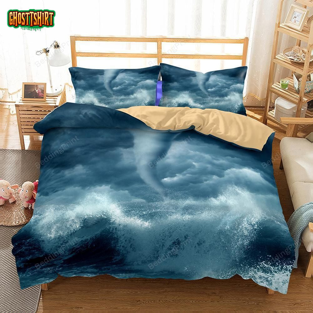 3 Piece Set Digital Printing Tornado Hurricane Florence Path Household Goods Bedding Dup