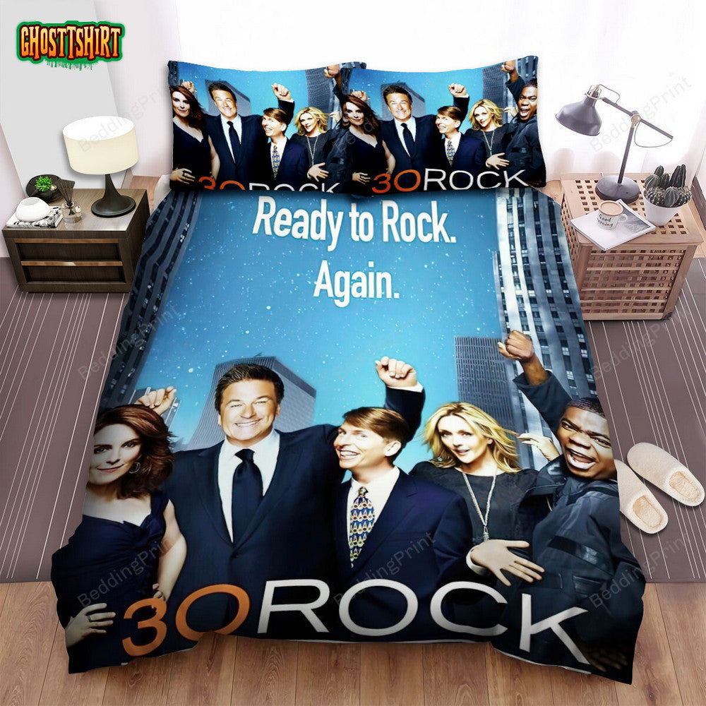 30 Rock (2006–2013) Ready To Rock. Again Movie Poster Bed Sheets Duvet Cover Bedding Set