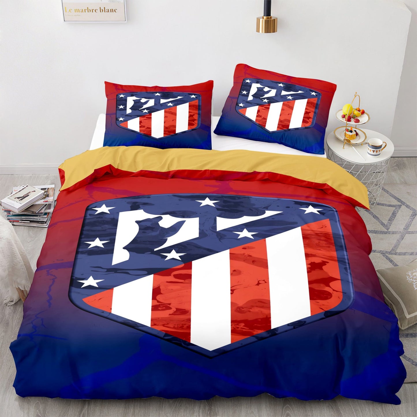 Atletico Madrid Red Blue Bedding Set