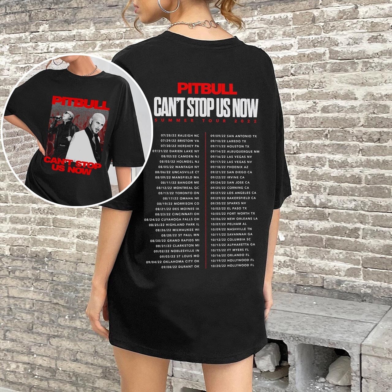 2022 P-itbull Tour Merch, Pit-bull Tour Shirt, Pit-bull Tour Can't Stop Us Now 2022 Tour