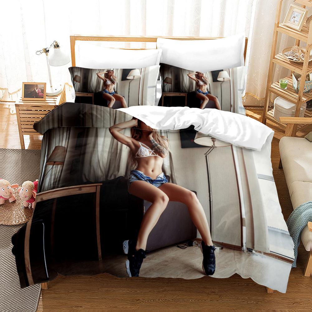 3D Bikini Girl Quilt Cover Set Bedding Set Duvet Cover Pillowcases A061 LQH