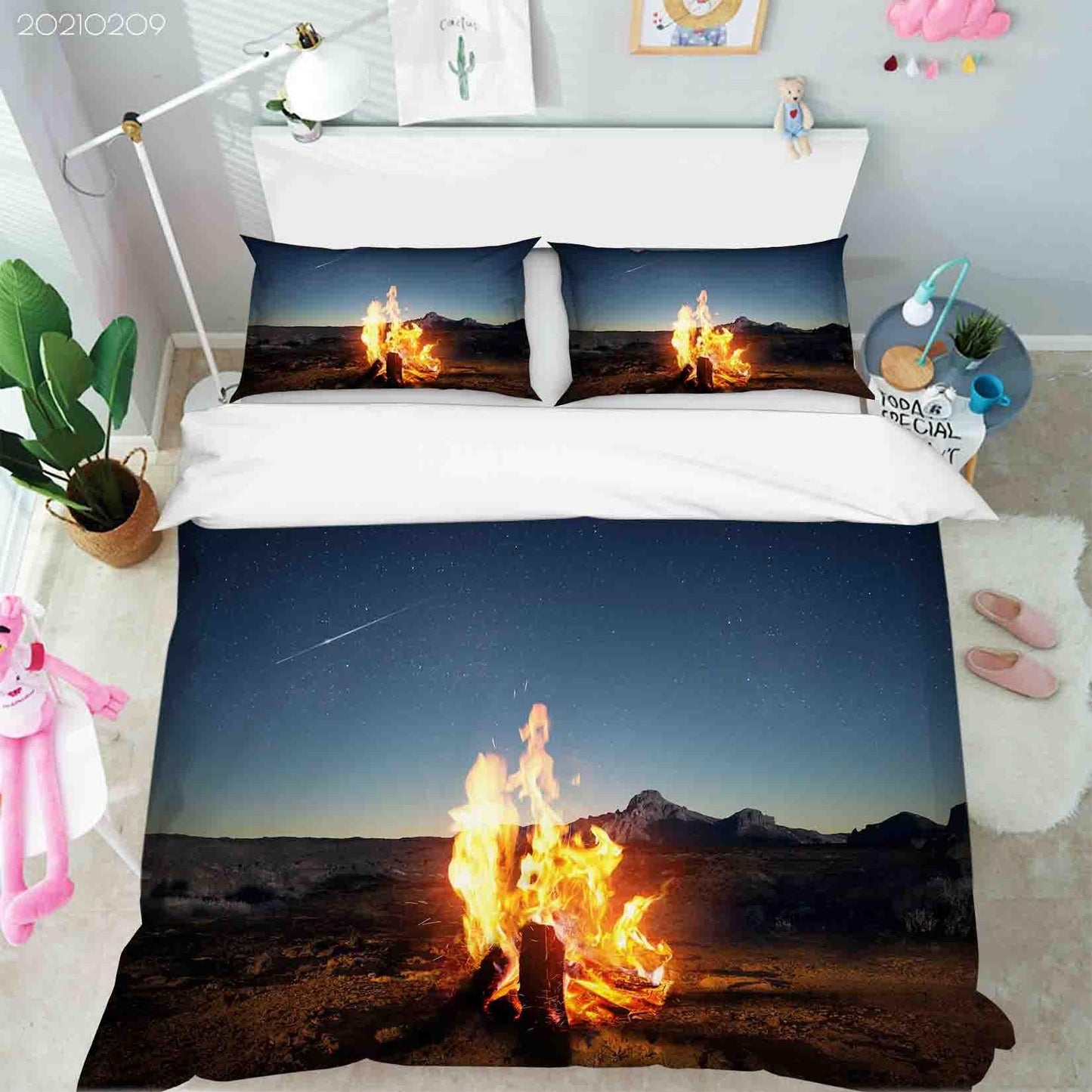 3D Campfire Scenery Quilt Cover Set Bedding Set Duvet Cover Pillowcases 317