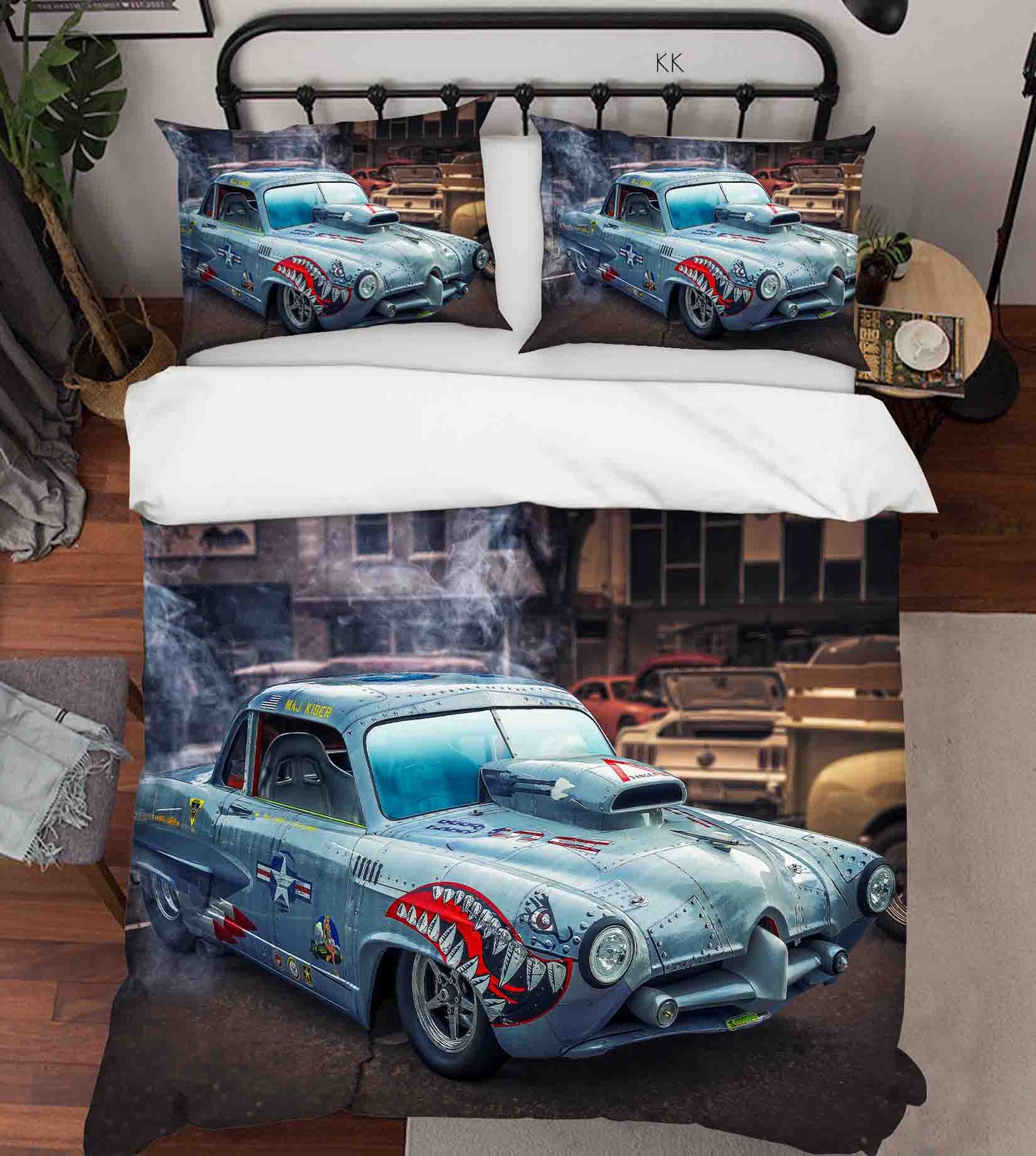 3D Automobile Fog Quilt Cover Set Bedding Set Duvet Cover Pillowcase 429
