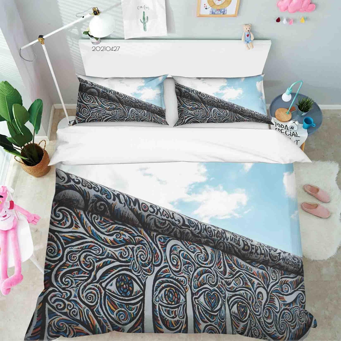 3D Abstract Art Street Graffiti Quilt Cover Set Bedding Set Duvet Cover Pillowcases 103