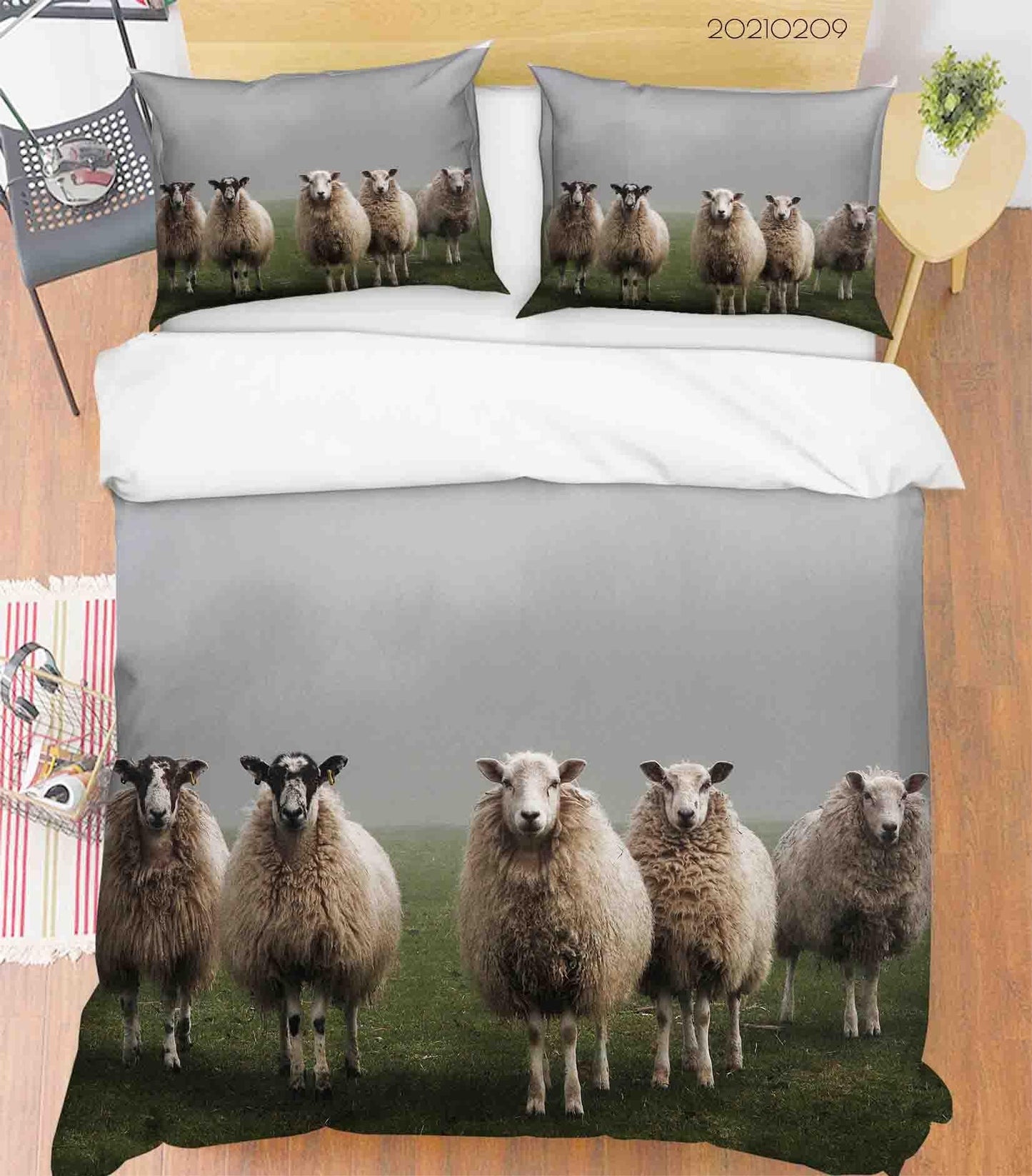 3D Animal Meadow Sheep Quilt Cover Set Bedding Set Duvet Cover Pillowcases 307