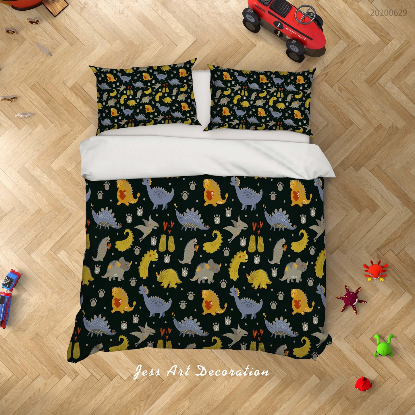 3D Black Dinosaur Quilt Cover Set Bedding Set Duvet Cover Pillowcases SF21