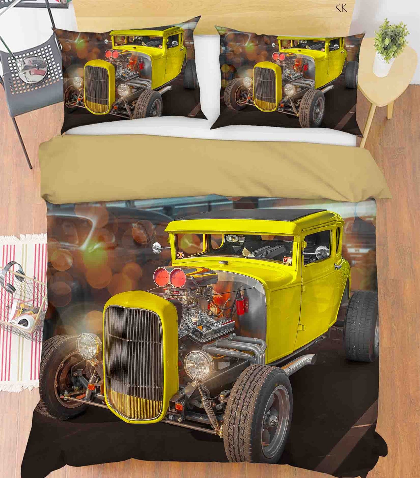 3D Automobile Sunlight Quilt Cover Set Bedding Set Duvet Cover Pillowcase 405