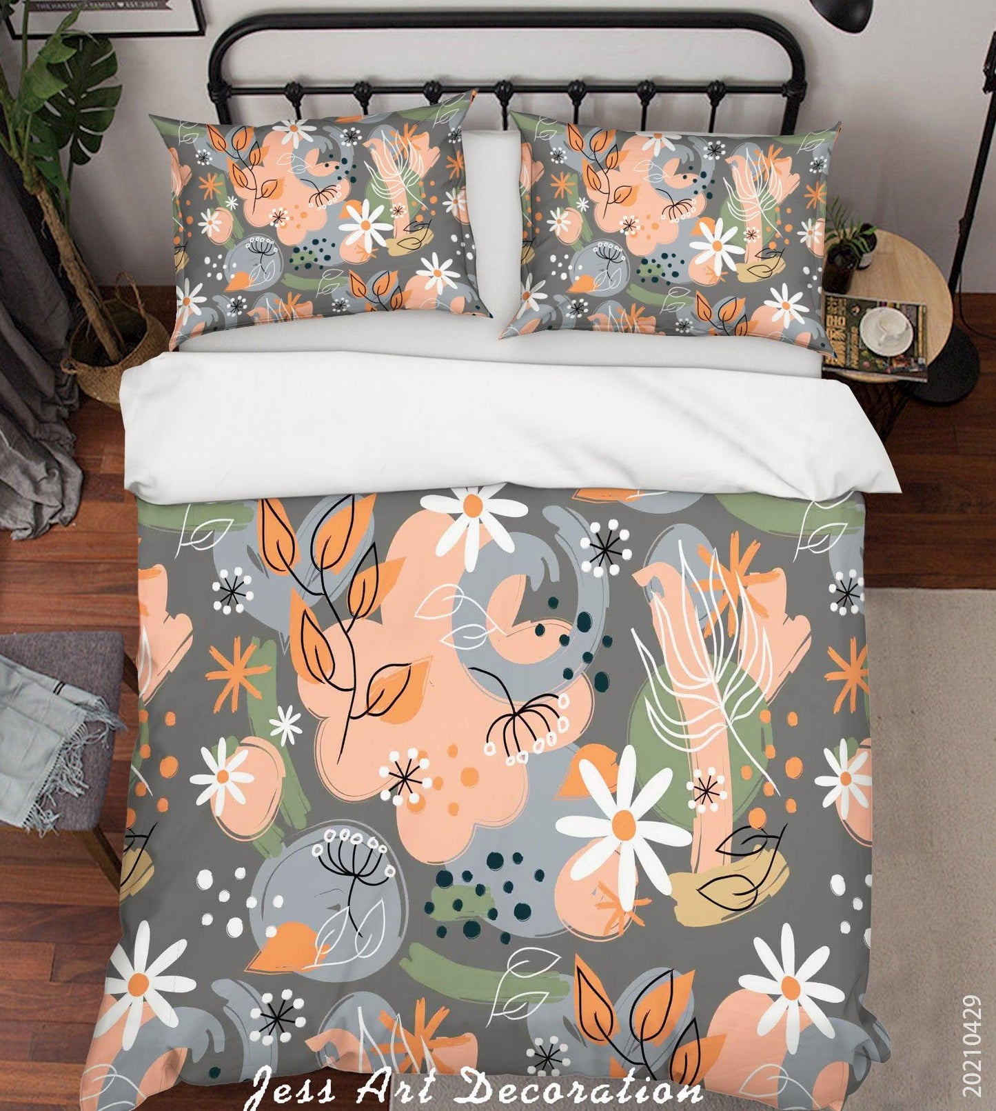 3D Abstract Color Floral Quilt Cover Set Bedding Set Duvet Cover Pillowcases 230