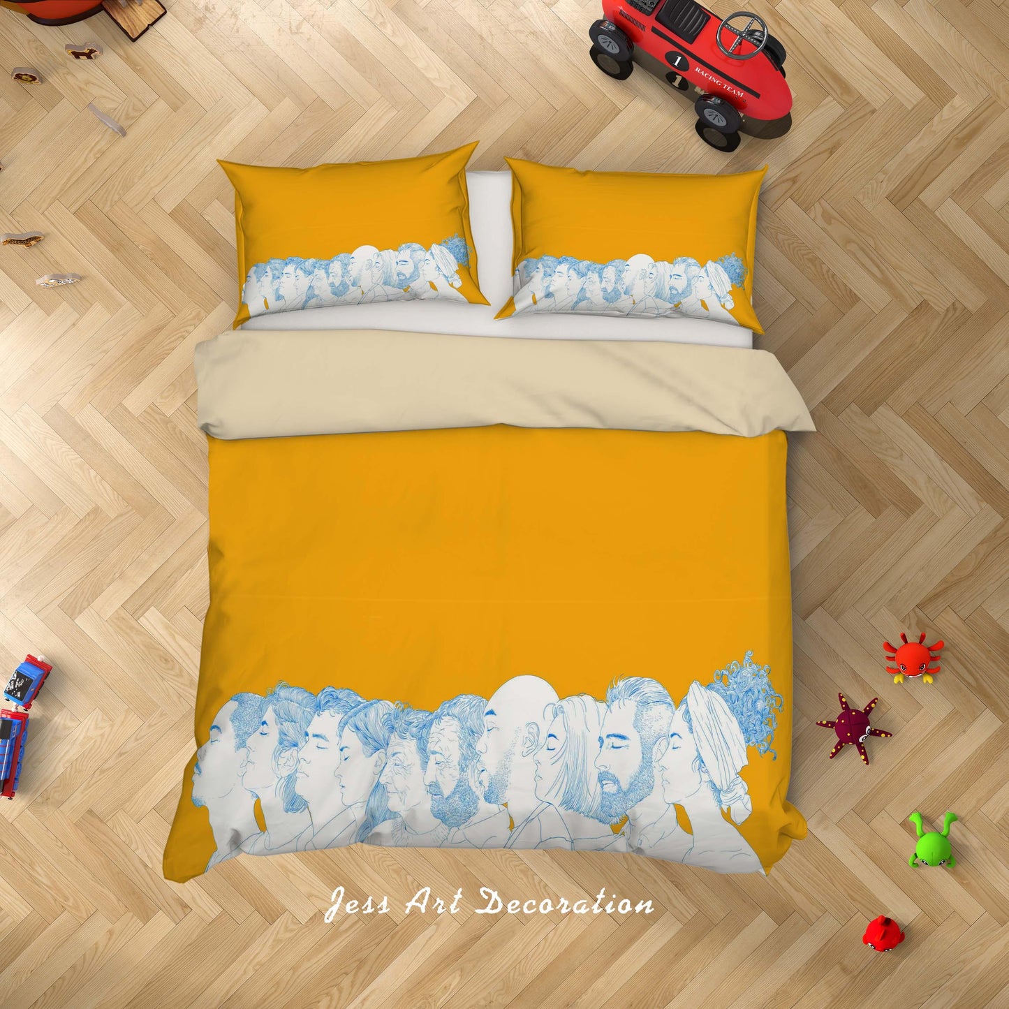 3D Cartoon Figure Yellow Quilt Cover Set Bedding Set Duvet Cover Pillowcases A013 LQH