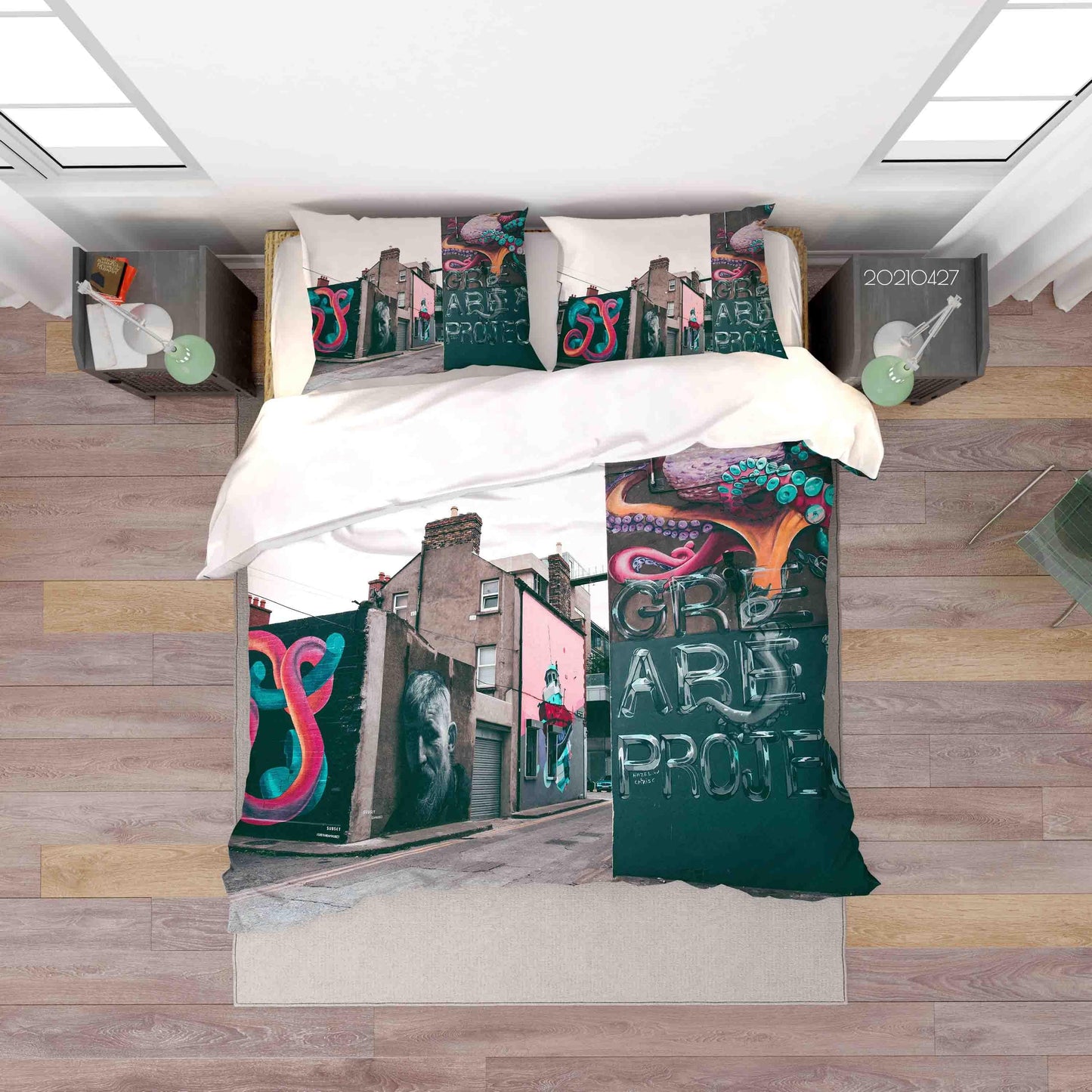 3D Abstract Art Street Graffiti Quilt Cover Set Bedding Set Duvet Cover Pillowcases 98