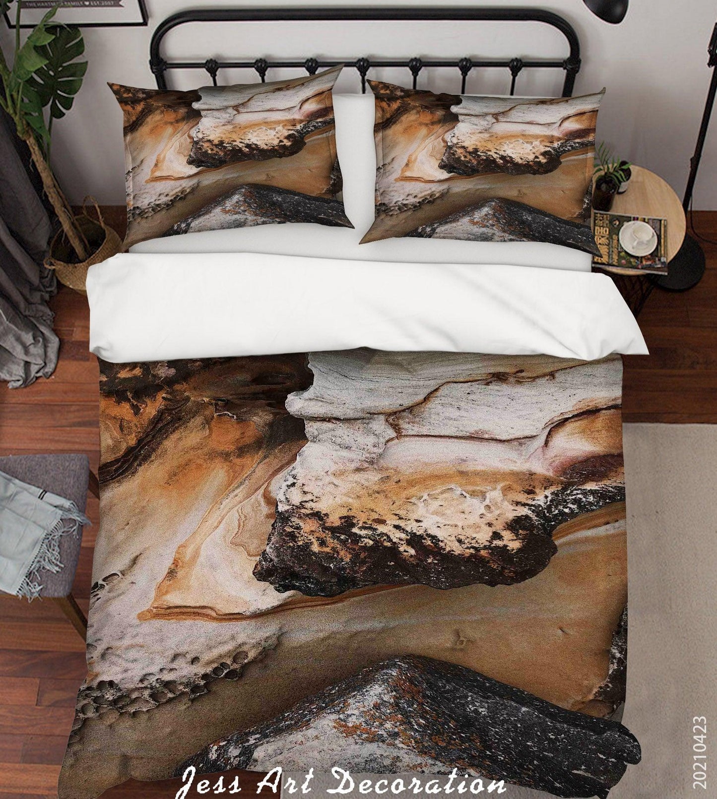 3D Brown Rock Texture Quilt Cover Set Bedding Set Duvet Cover Pillowcases 61