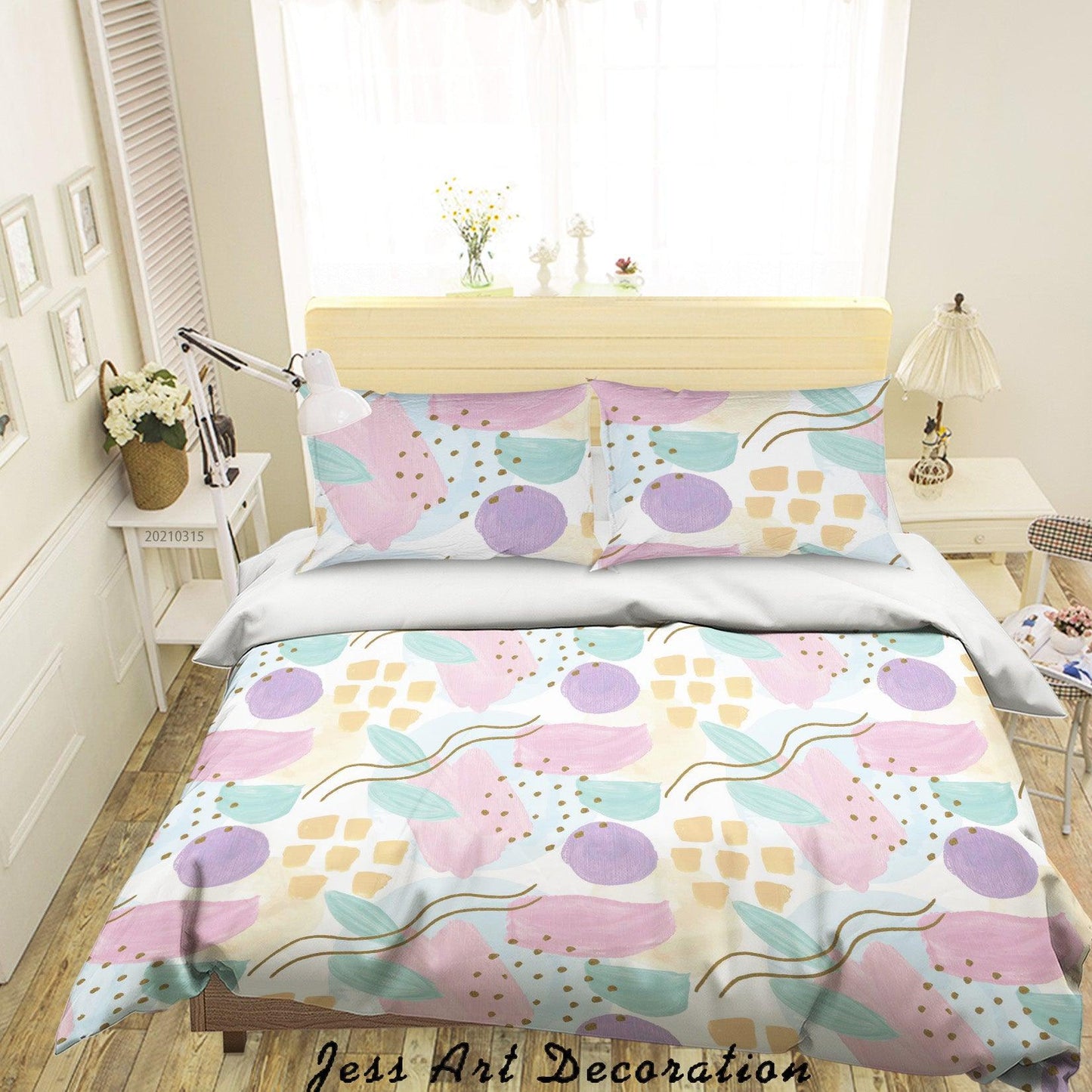 3D Abstract Colorful Geometric Quilt Cover Set Bedding Set Duvet Cover Pillowcases 93