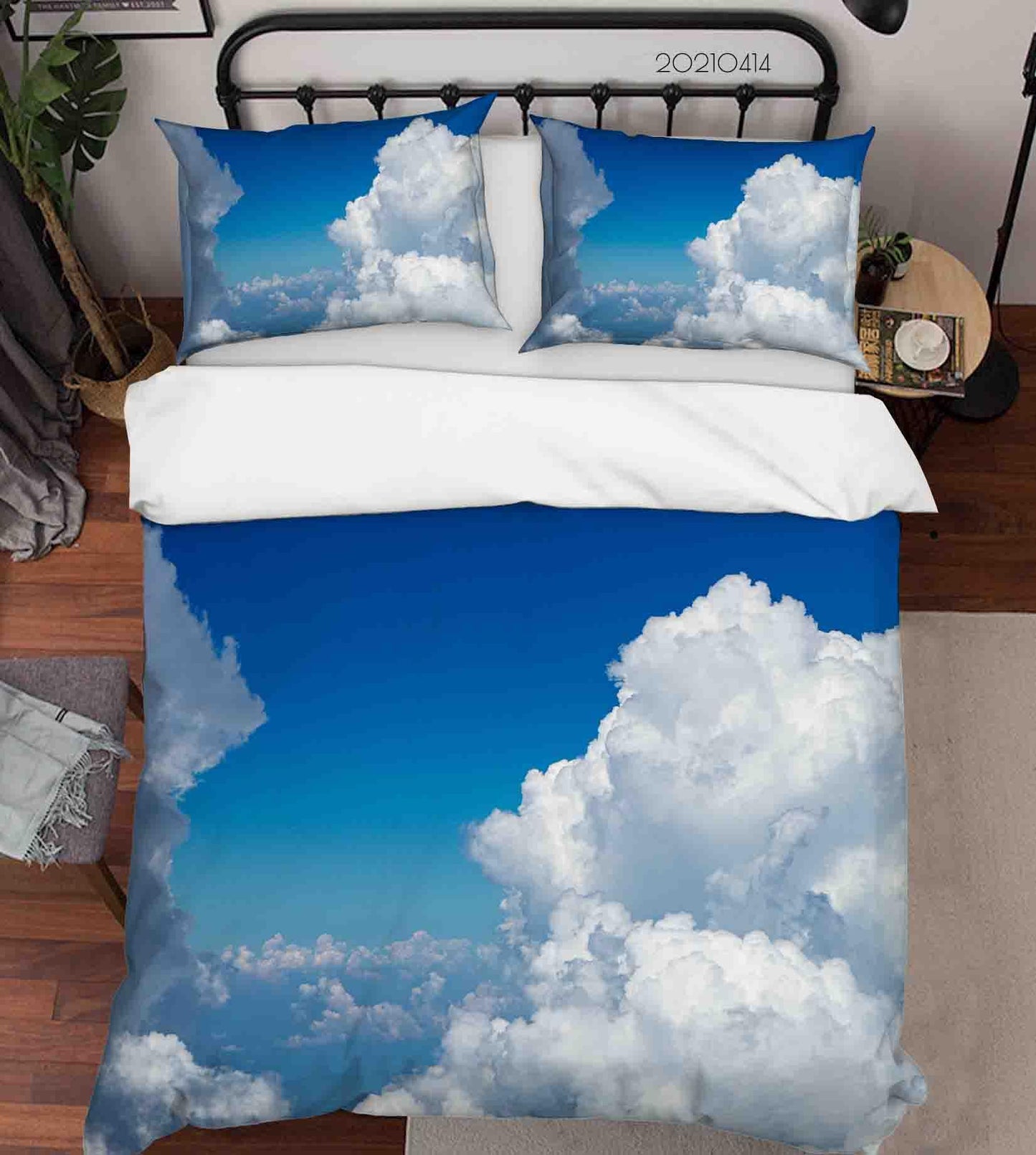 3D Blue Sky White Cloud Quilt Cover Set Bedding Set Duvet Cover Pillowcases 78 LQH