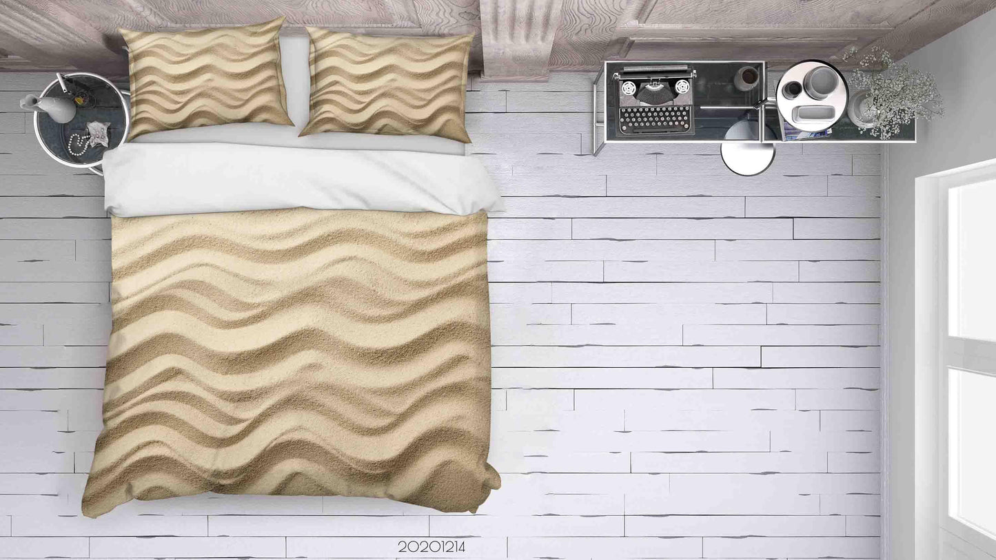 3D Abstract Sand Waved Quilt Cover Set Bedding Set Duvet Cover Pillowcases LXL