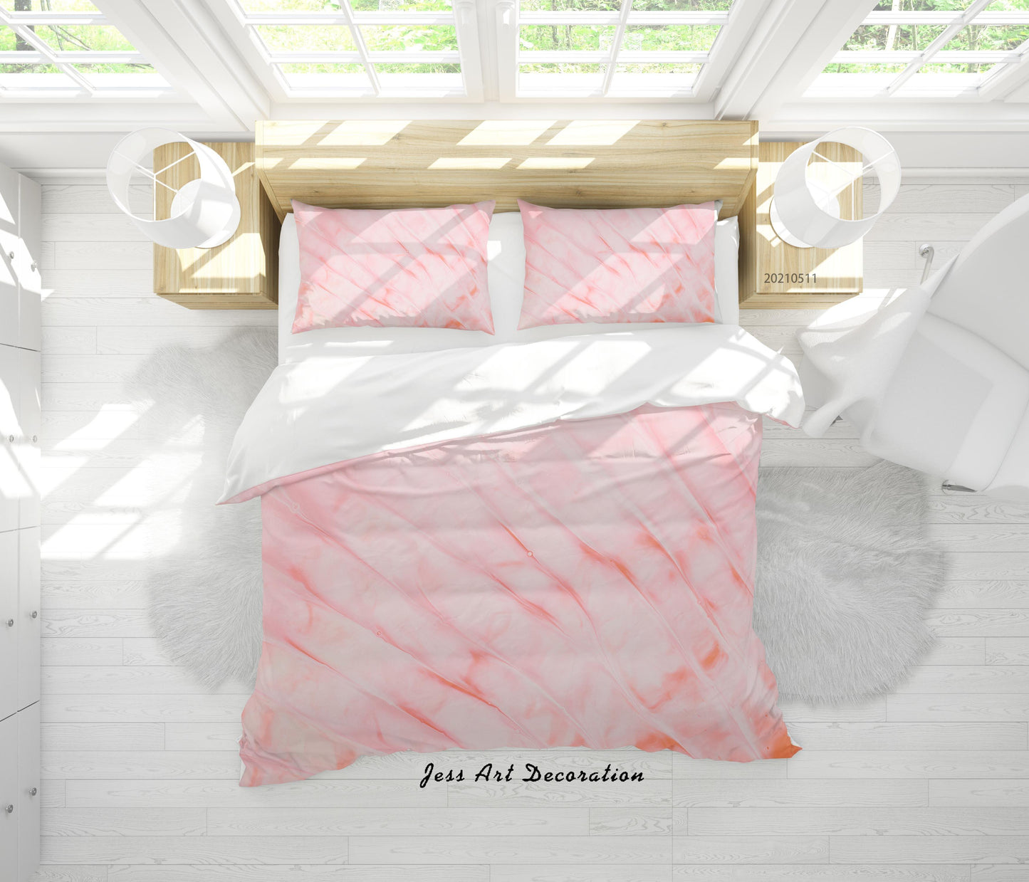 3D Abstract Pink Marble Texture Quilt Cover Set Bedding Set Duvet Cover Pillowcases 602
