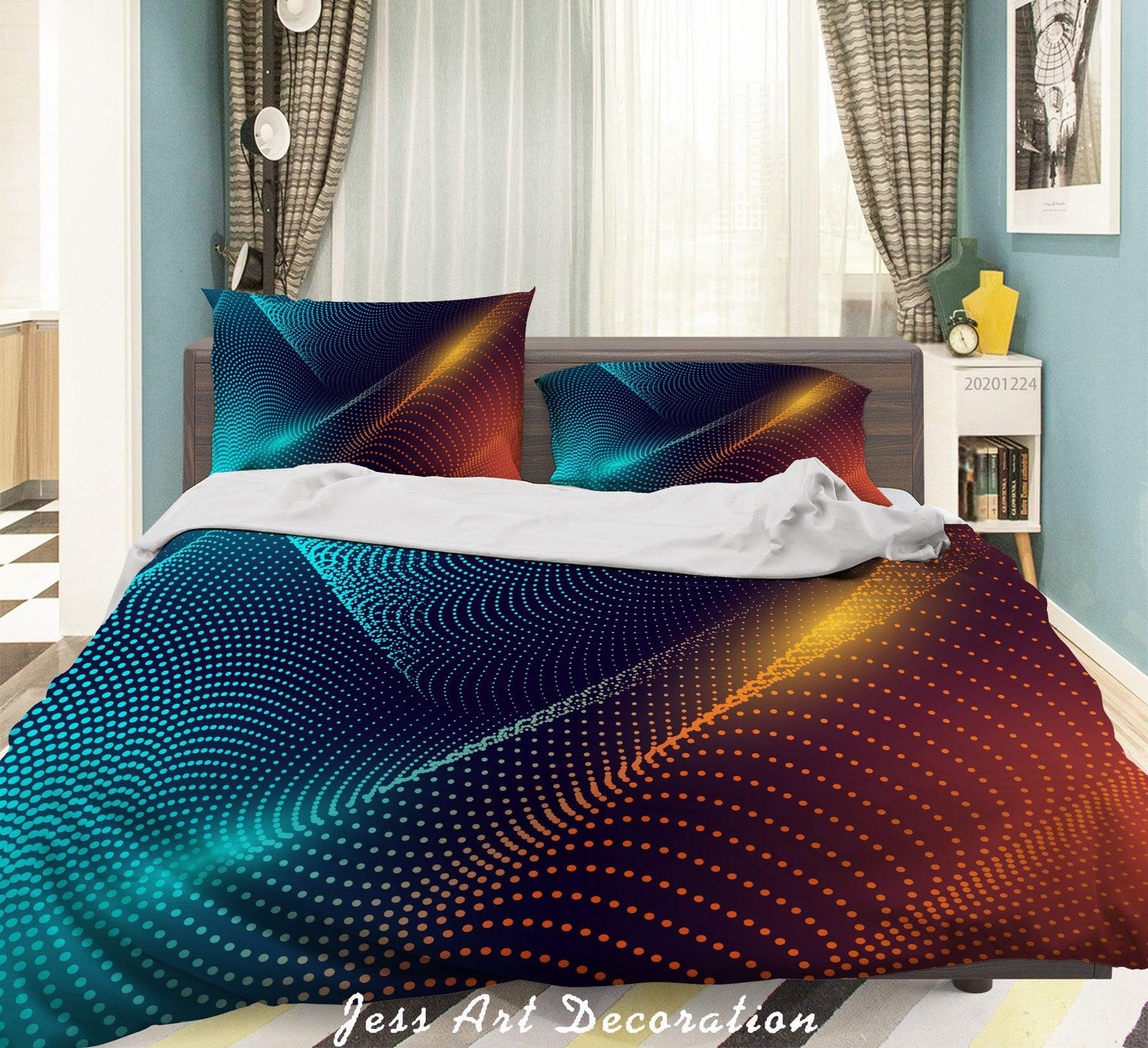 3D Abstract Geometric Pattern Quilt Cover Set Bedding Set Duvet Cover Pillowcases 5 LQH