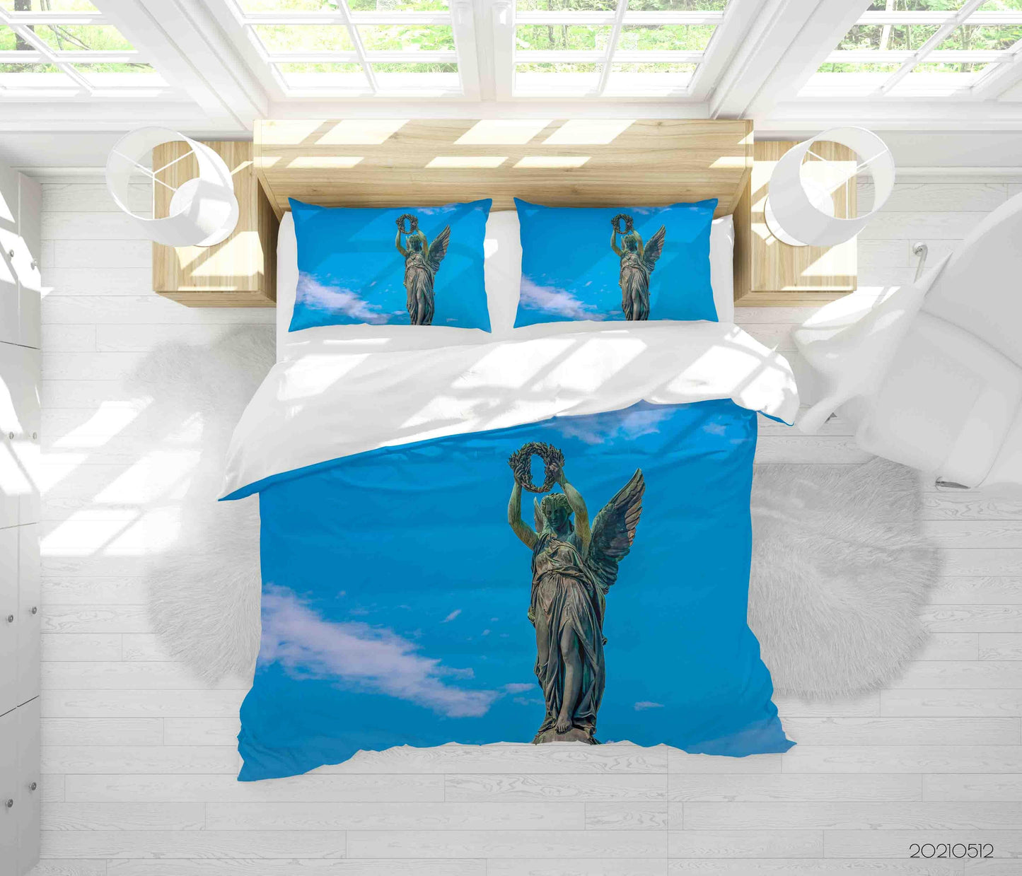 3D Blue Sky Sculpture Quilt Cover Set Bedding Set Duvet Cover Pillowcases 292