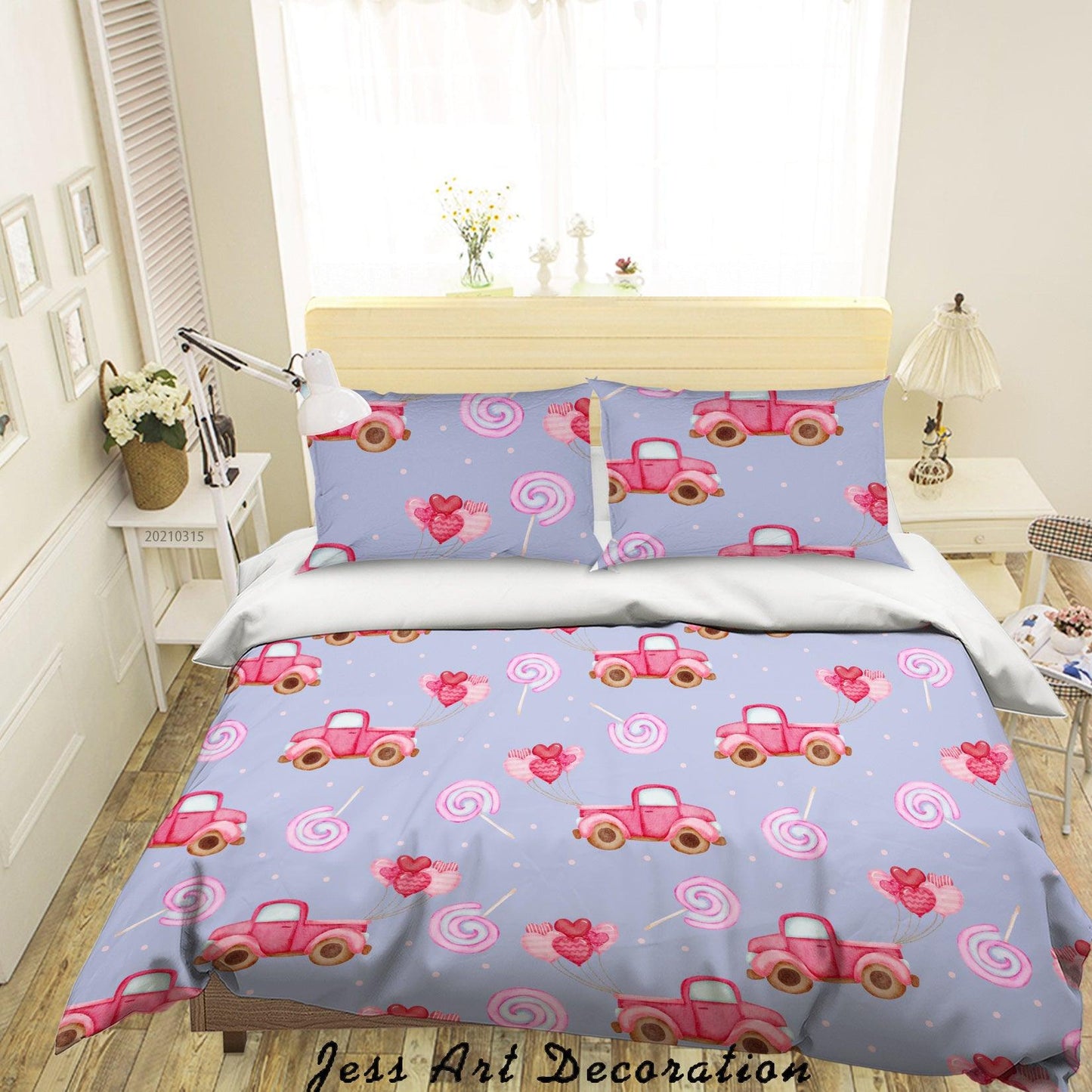 3D Cartoon Car Lollipop Quilt Cover Set Bedding Set Duvet Cover Pillowcases 118