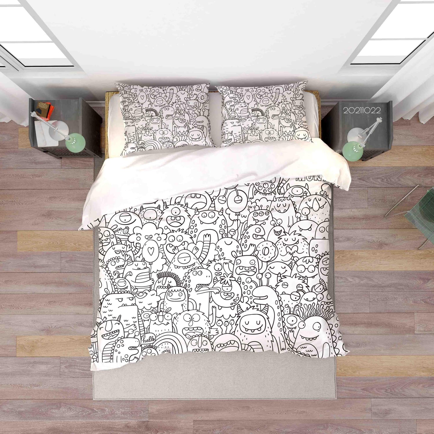 3D Abstract Monster Graffiti Quilt Cover Set Bedding Set Duvet Cover Pillowcases 28