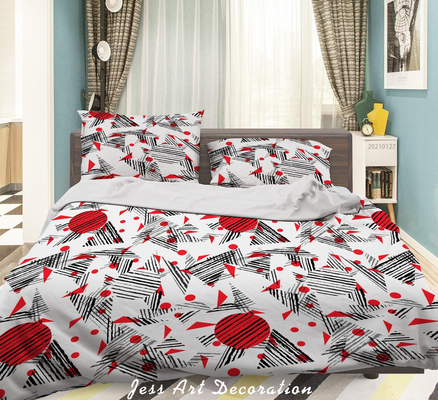 3D Abstract Geometric Pattern Quilt Cover Set Bedding Set Duvet Cover Pillowcases 92