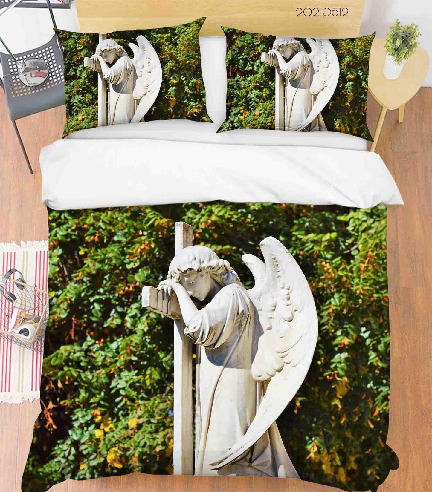 3D Art Angel Sculpture Quilt Cover Set Bedding Set Duvet Cover Pillowcases 199