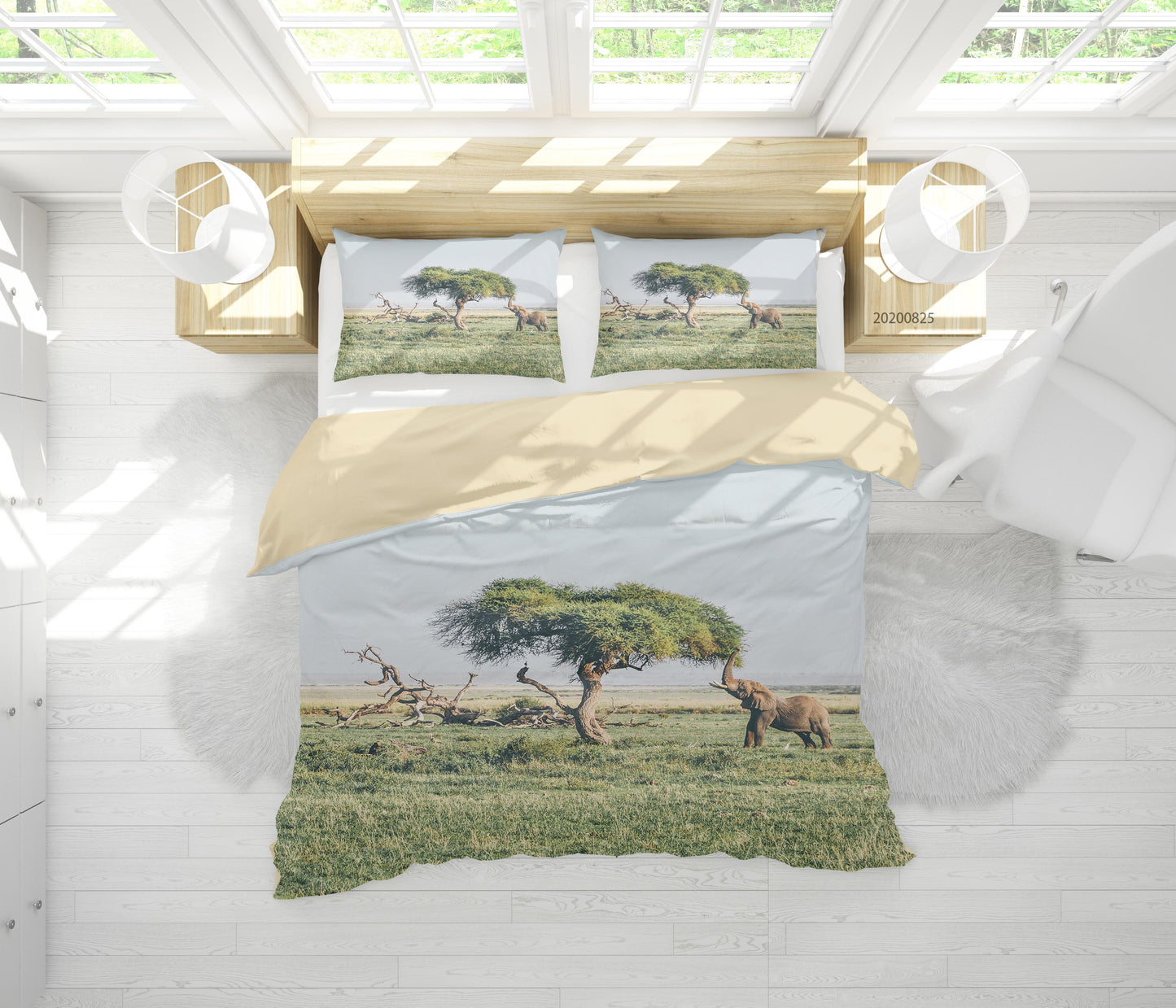 3D Animal Forest Elephant Quilt Cover Set Bedding Set Duvet Cover Pillowcases WJ 3332