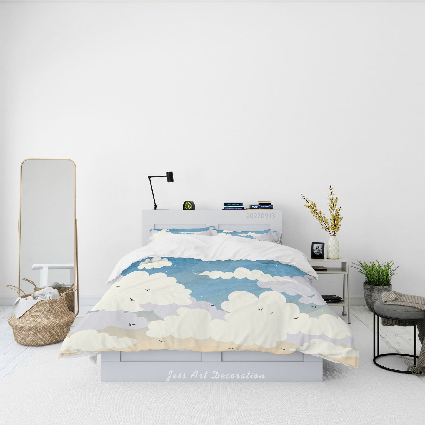 3D Bluesky Cloud Bird Star Quilt Cover Set Bedding Set Duvet Cover Pillowcase 131
