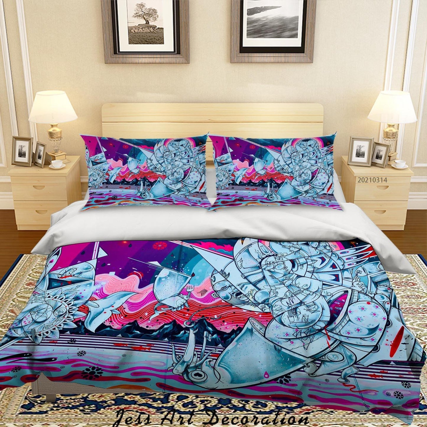 3D Abstract Colored Street Graffiti Quilt Cover Set Bedding Set Duvet Cover Pillowcases 153