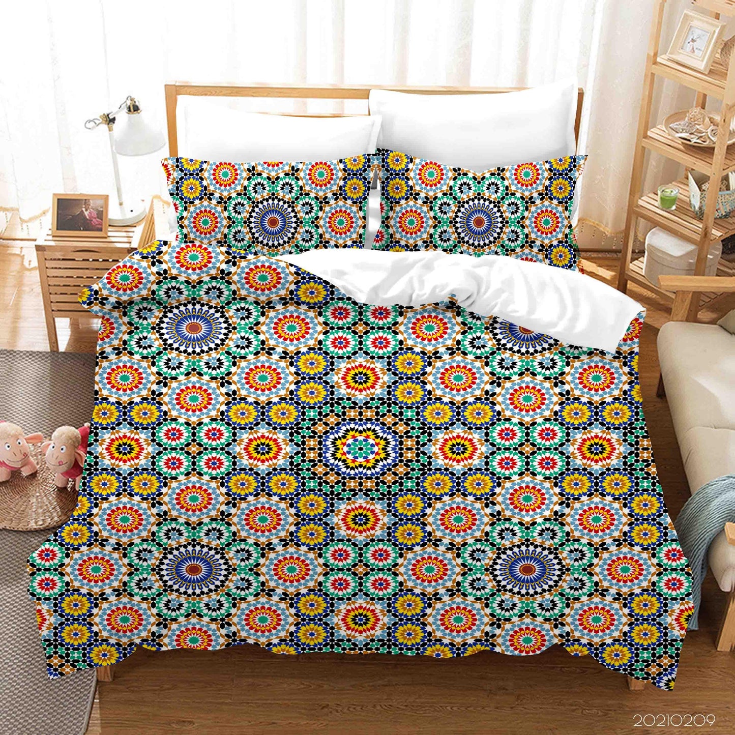 3D Abstract Geometric Floral Quilt Cover Set Bedding Set Duvet Cover Pillowcases 215