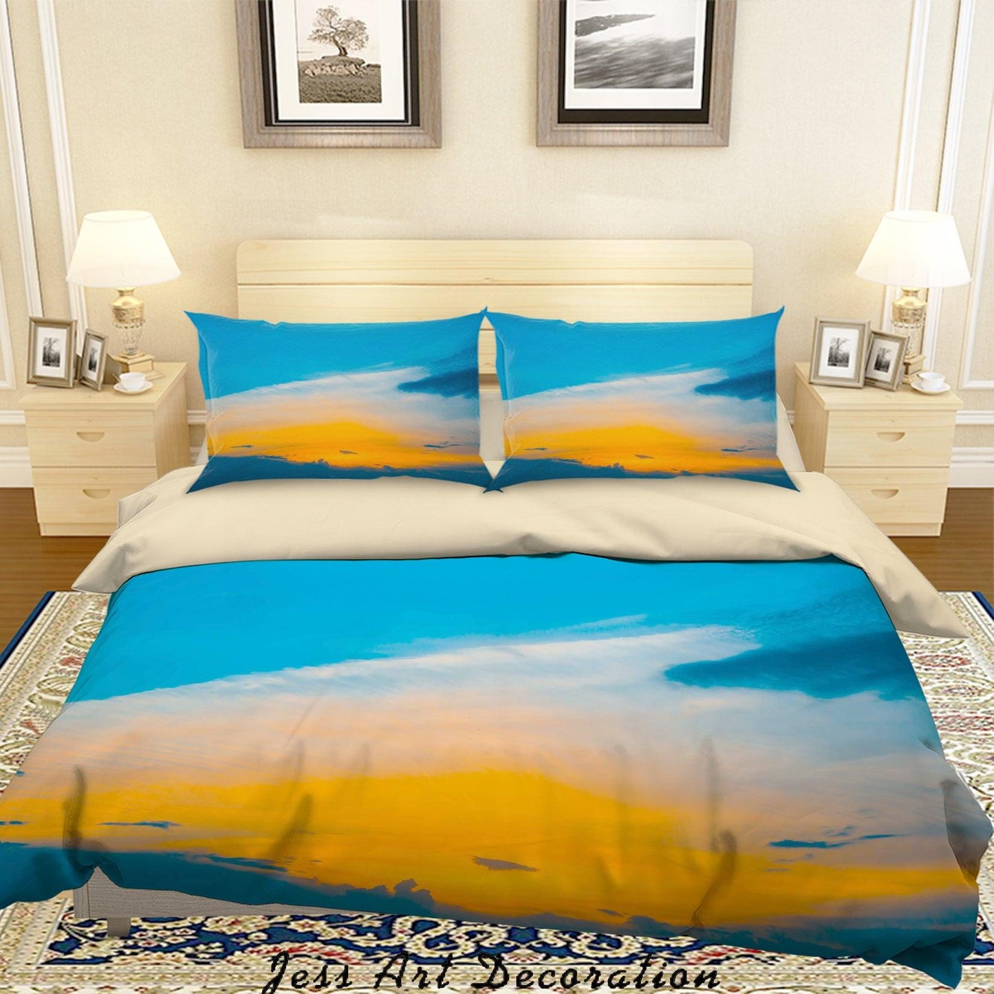 3D Blue Sky Sunset Quilt Cover Set Bedding Set Duvet Cover Pillowcases SF46