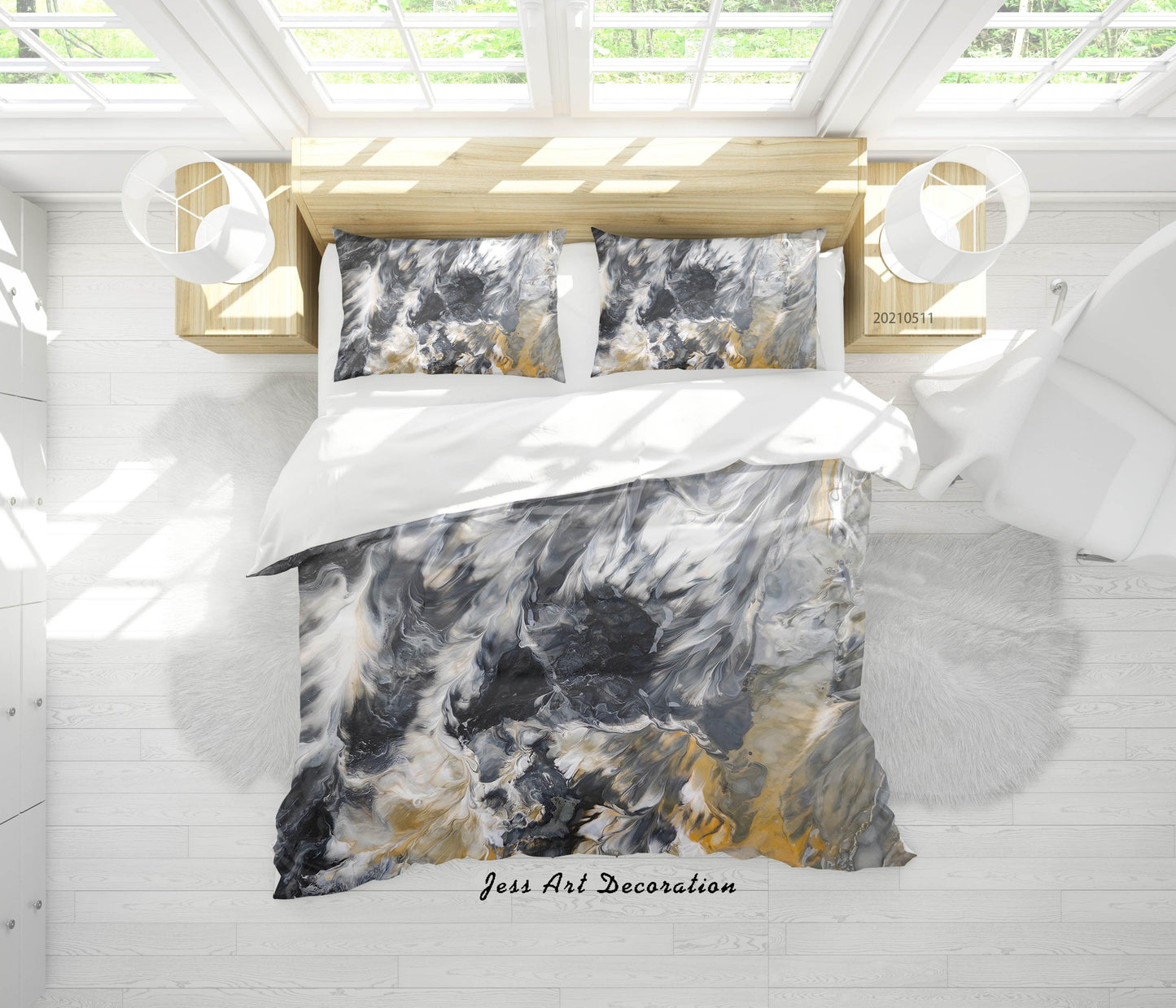 3D Abstract Marble Texture Quilt Cover Set Bedding Set Duvet Cover Pillowcases 596