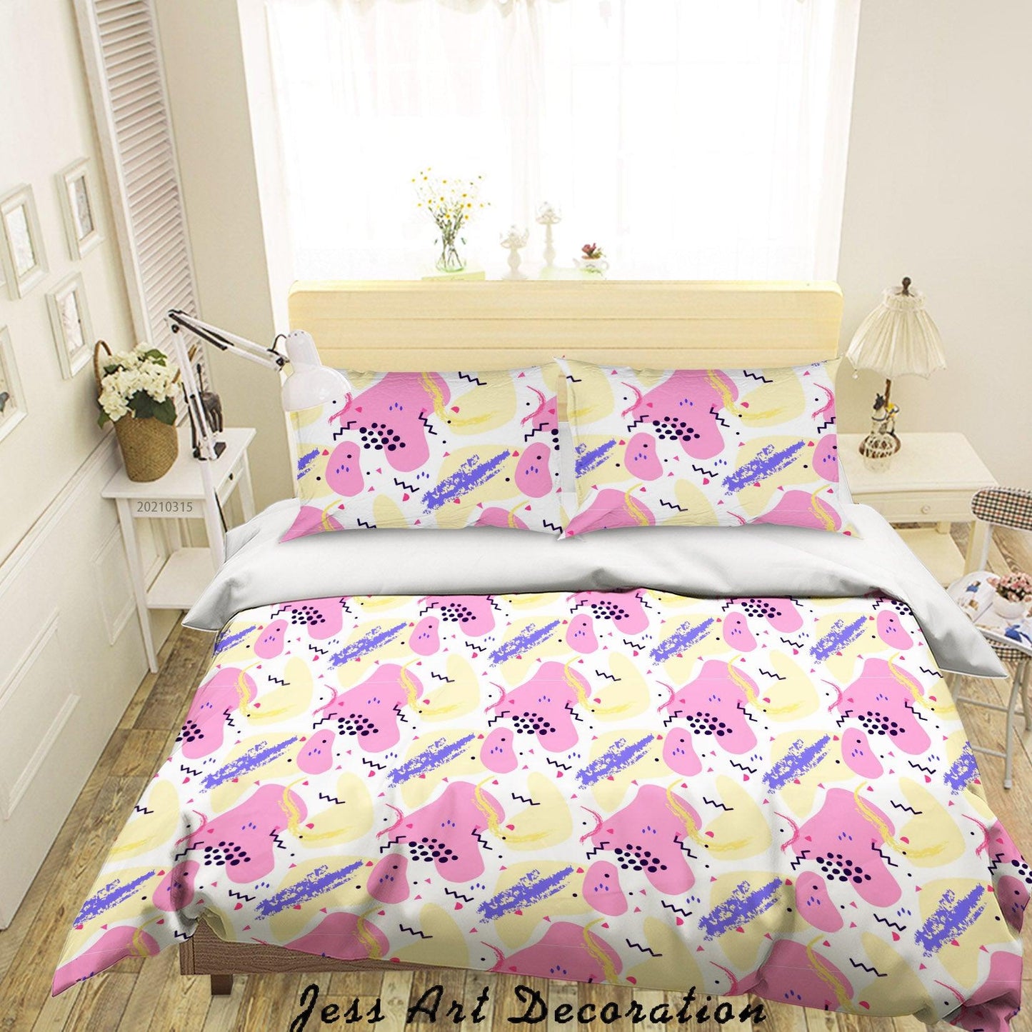 3D Abstract Pink Pattern Quilt Cover Set Bedding Set Duvet Cover Pillowcases 73