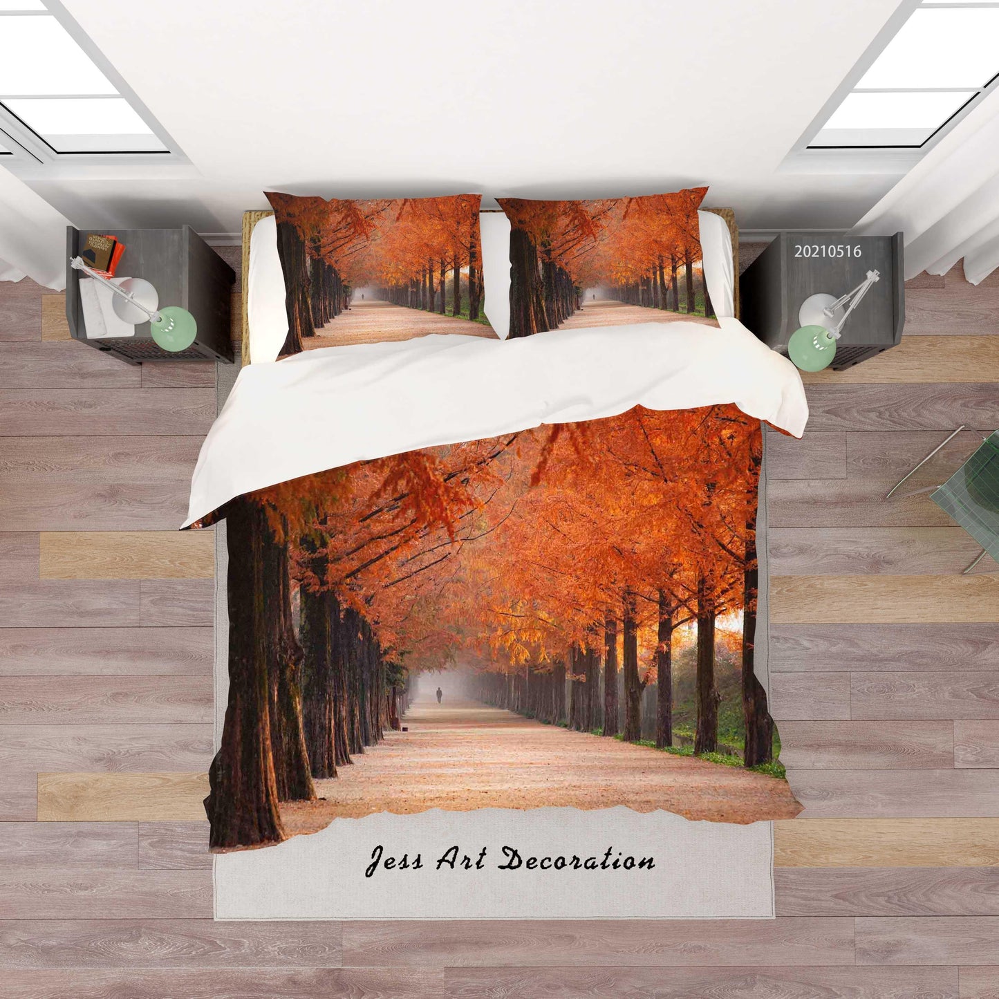 3D Autumn Forest Landscape Quilt Cover Set Bedding Set Duvet Cover Pillowcases 83