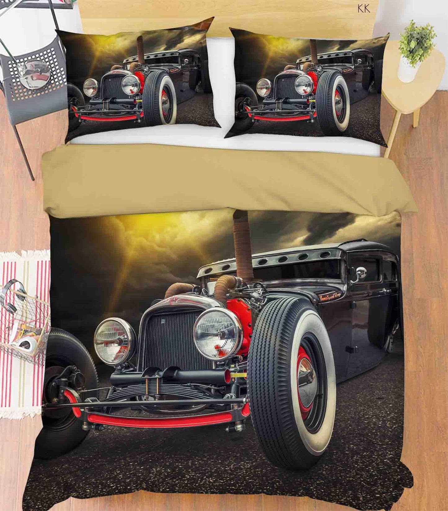3D Automobile Sunlight Quilt Cover Set Bedding Set Duvet Cover Pillowcase 420