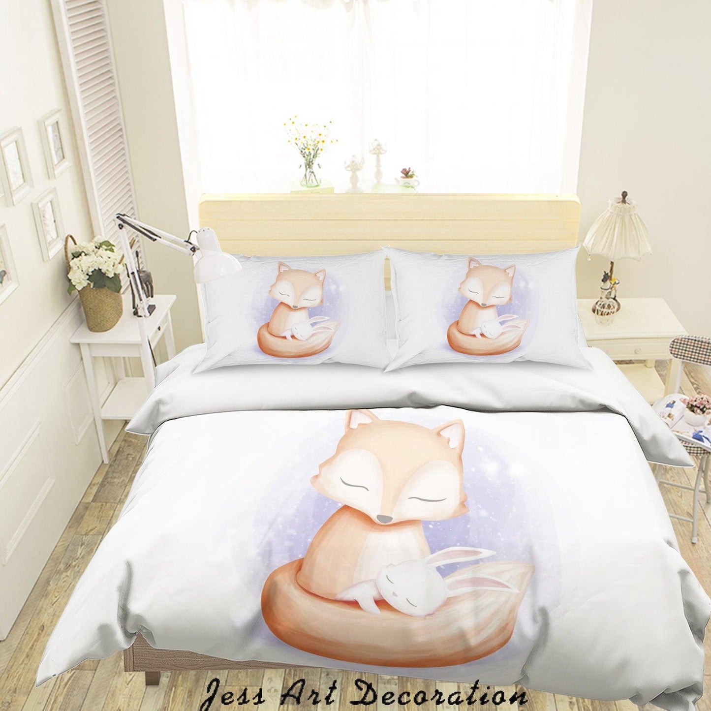 3D Cartoon Fox Rabbit Quilt Cover Set Bedding Set Duvet Cover Pillowcases SF72