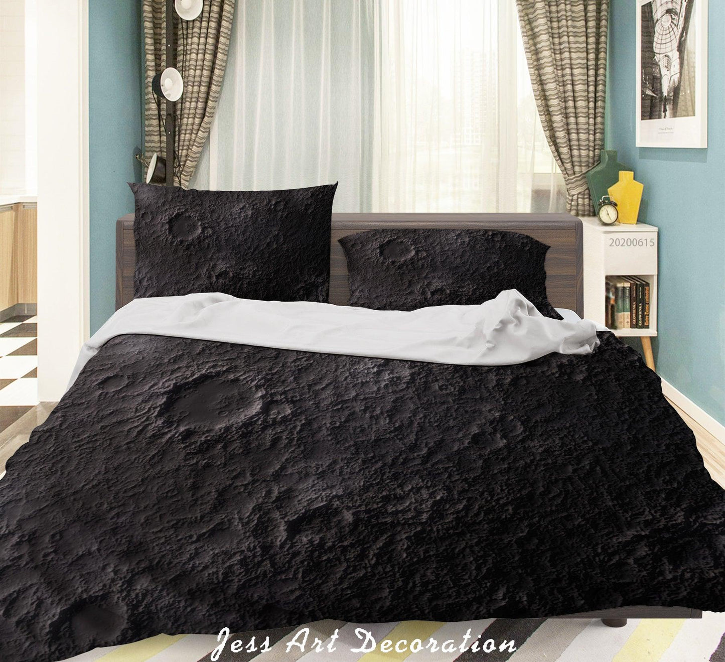 3D Black Texture Quilt Cover Set Bedding Set Duvet Cover Pillowcases SF72