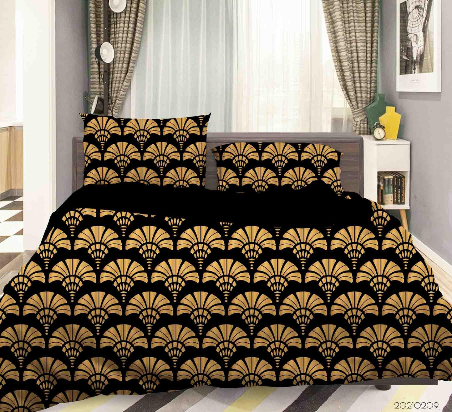 3D Abstract Golden Decoration Pattern Quilt Cover Set Bedding Set Duvet Cover Pillowcases 20