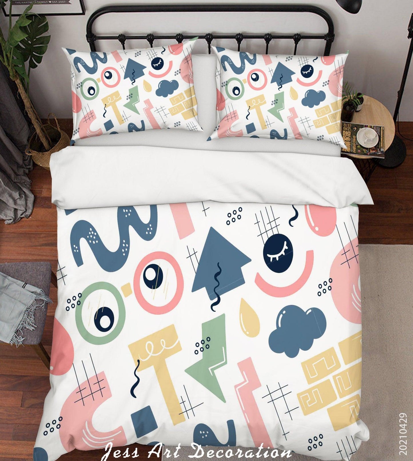 3D Abstract Color Geometry Quilt Cover Set Bedding Set Duvet Cover Pillowcases 239