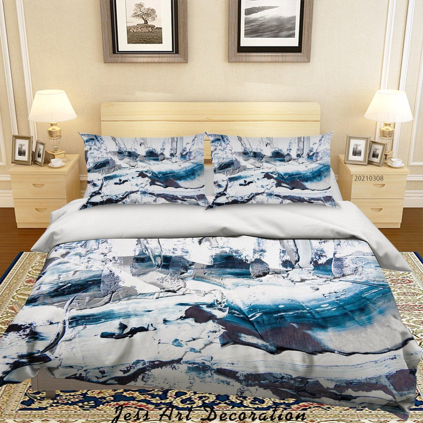 3D Abstract Blue Graffiti Quilt Cover Set Bedding Set Duvet Cover Pillowcases 280
