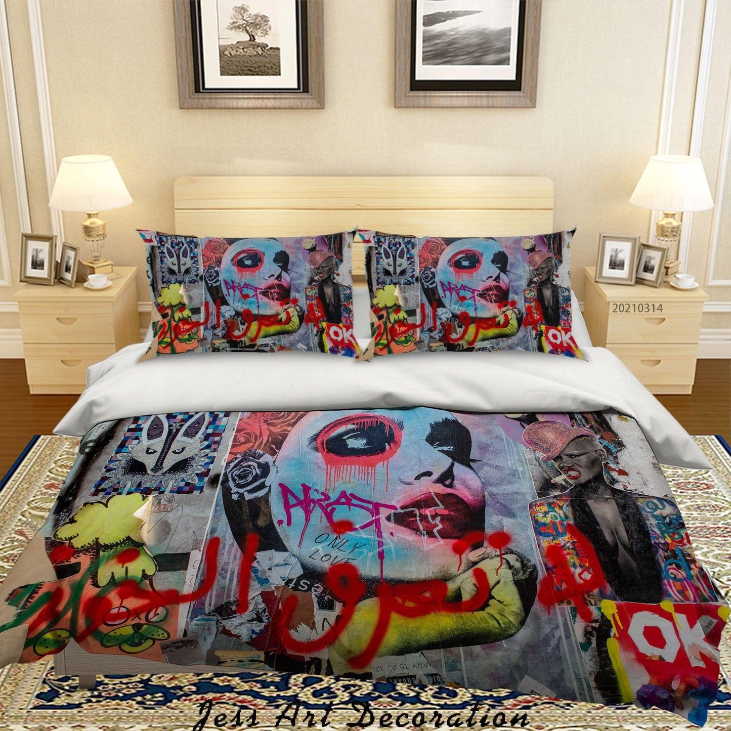 3D Abstract Color Graffiti Quilt Cover Set Bedding Set Duvet Cover Pillowcases 172