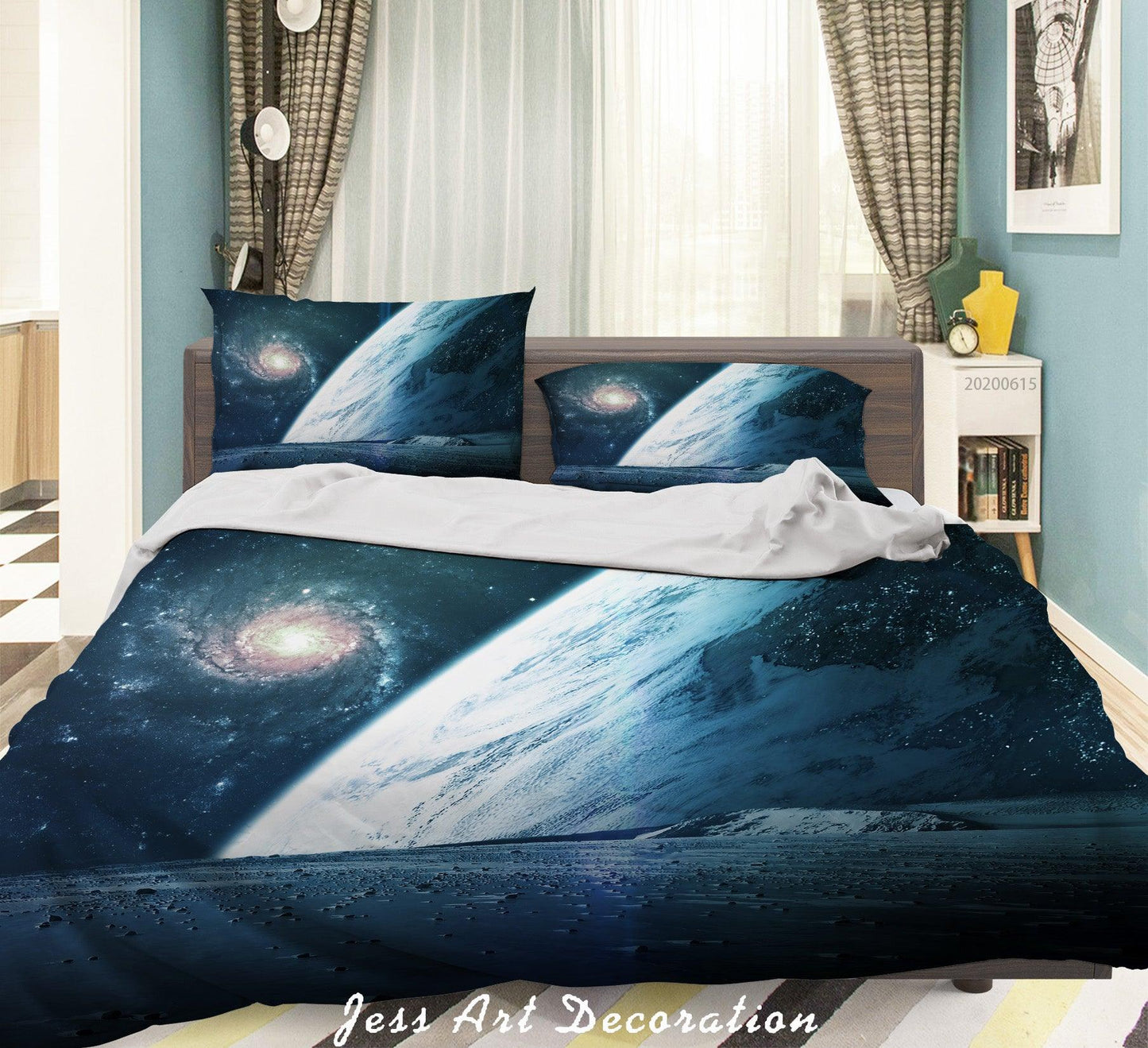 3D Blue Planet Wormhole Universe Quilt Cover Set Bedding Set Duvet Cover Pillowcases SF111