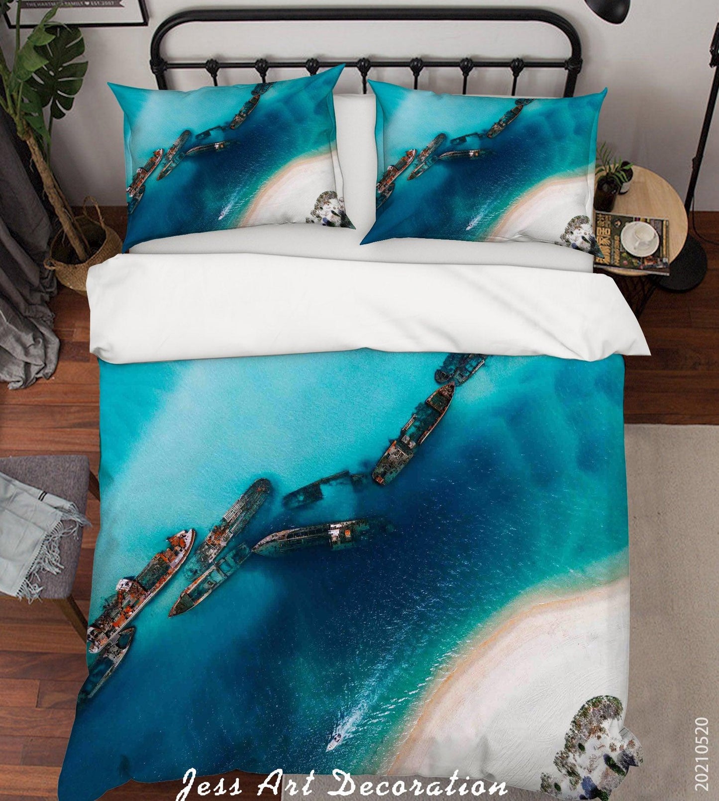 3D Blue Beach Landscape Quilt Cover Set Bedding Set Duvet Cover Pillowcases 32