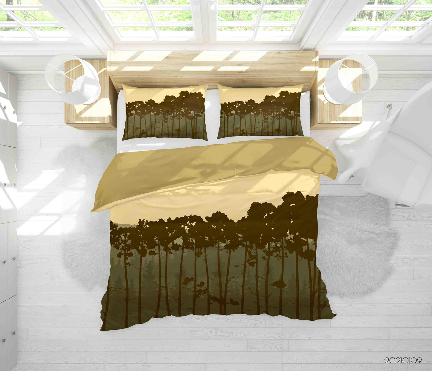 3D Cartoon Green Forest Quilt Cover Set Bedding Set Duvet Cover Pillowcases 38 LQH