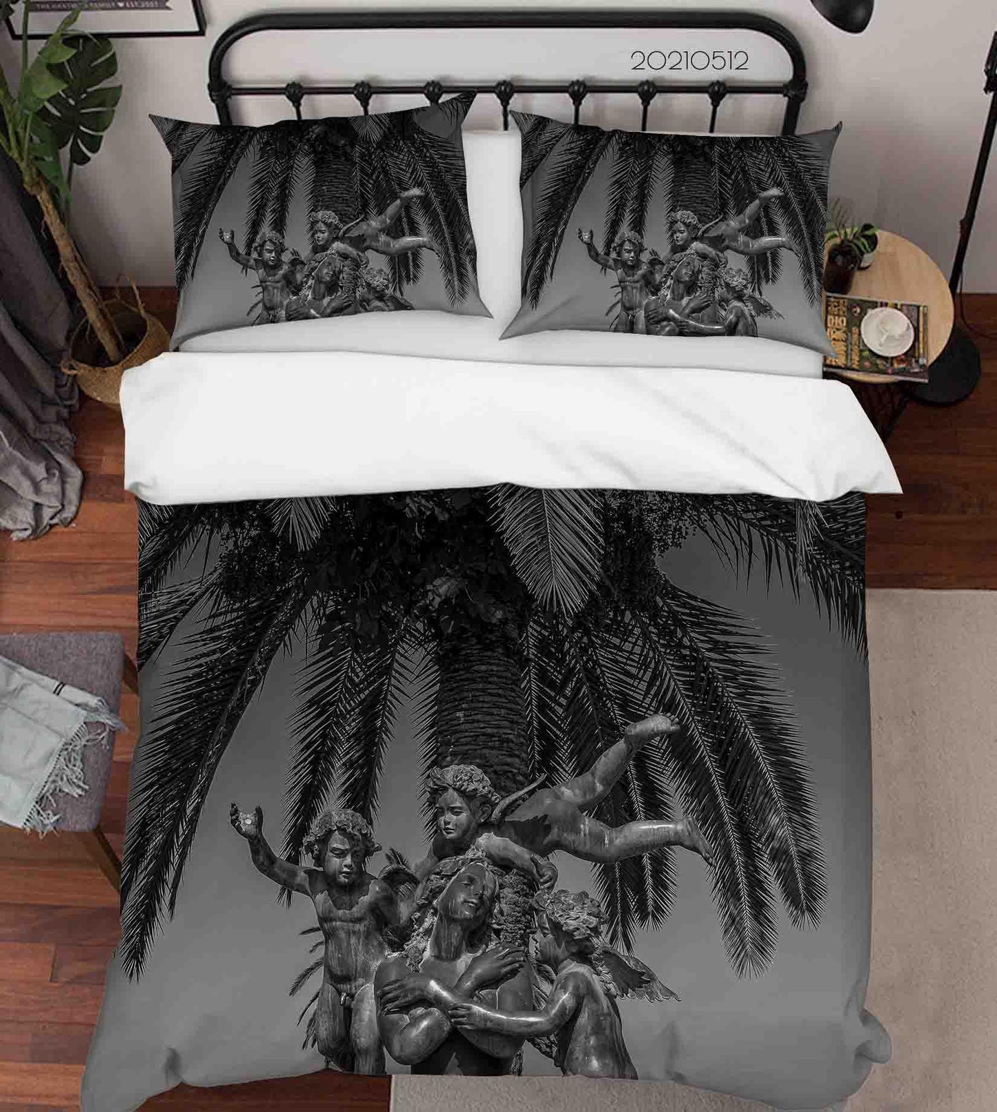 3D Art Sculpture Coconut Tree Quilt Cover Set Bedding Set Duvet Cover Pillowcases 307
