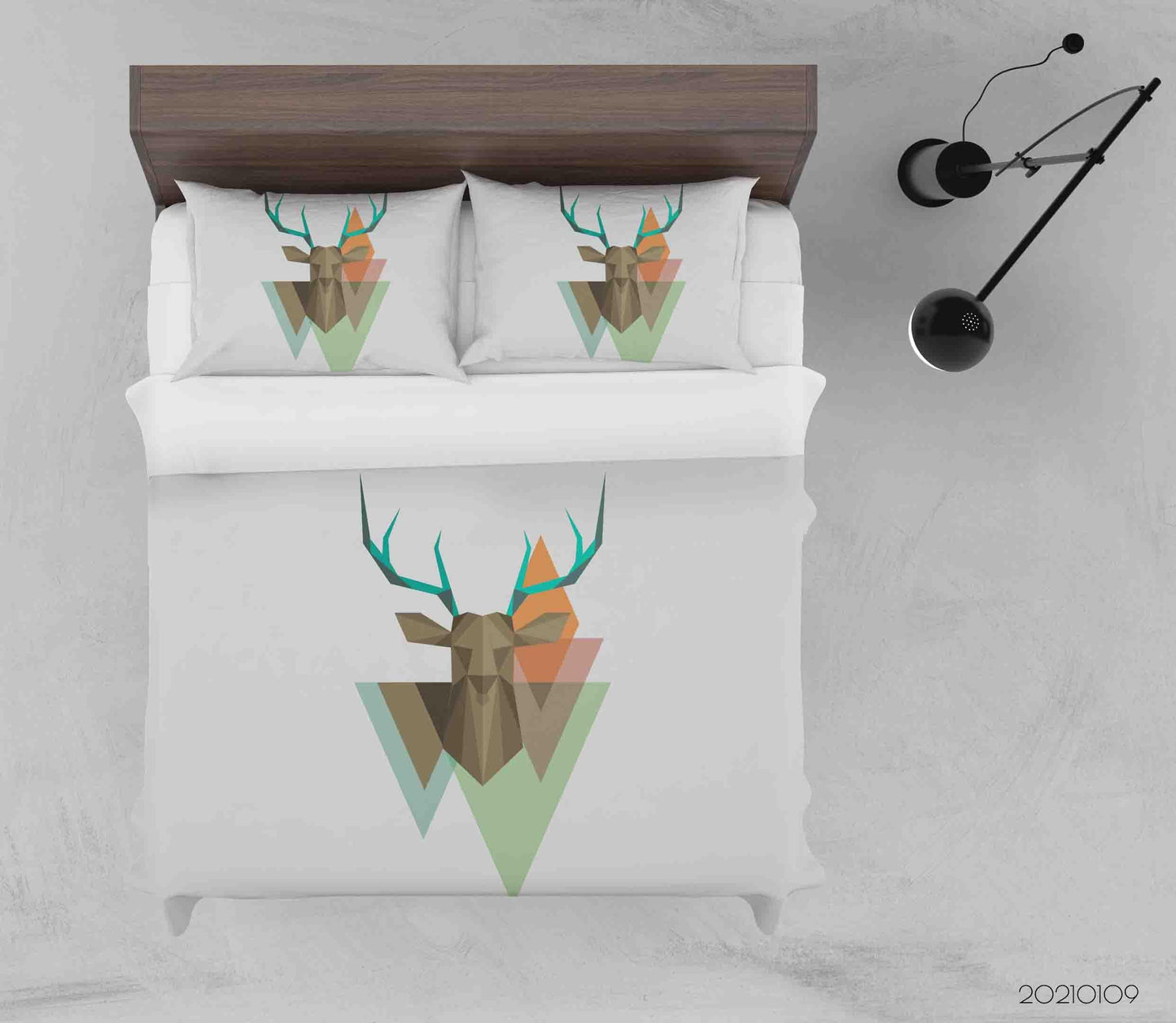 3D Cartoon Animal Elk Triangle Quilt Cover Set Bedding Set Duvet Cover Pillowcases 73 LQH