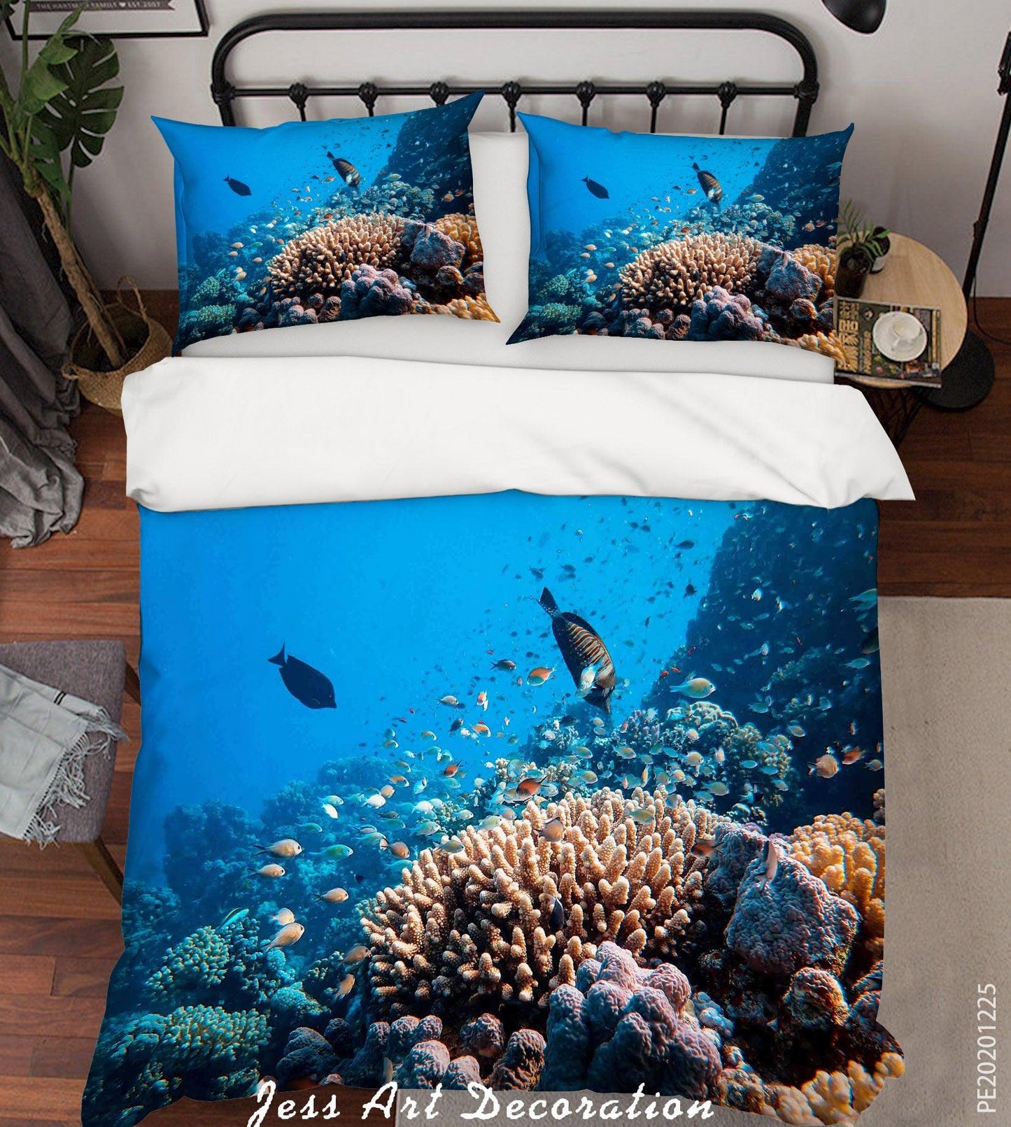 3D Blue Marine Fish Coral Quilt Cover Set Bedding Set Duvet Cover Pillowcases 31