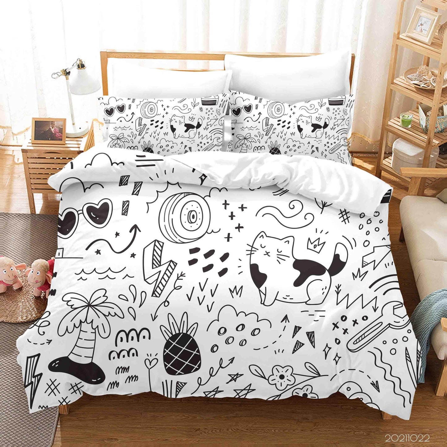 3D Abstract Art Graffiti Quilt Cover Set Bedding Set Duvet Cover Pillowcases 2